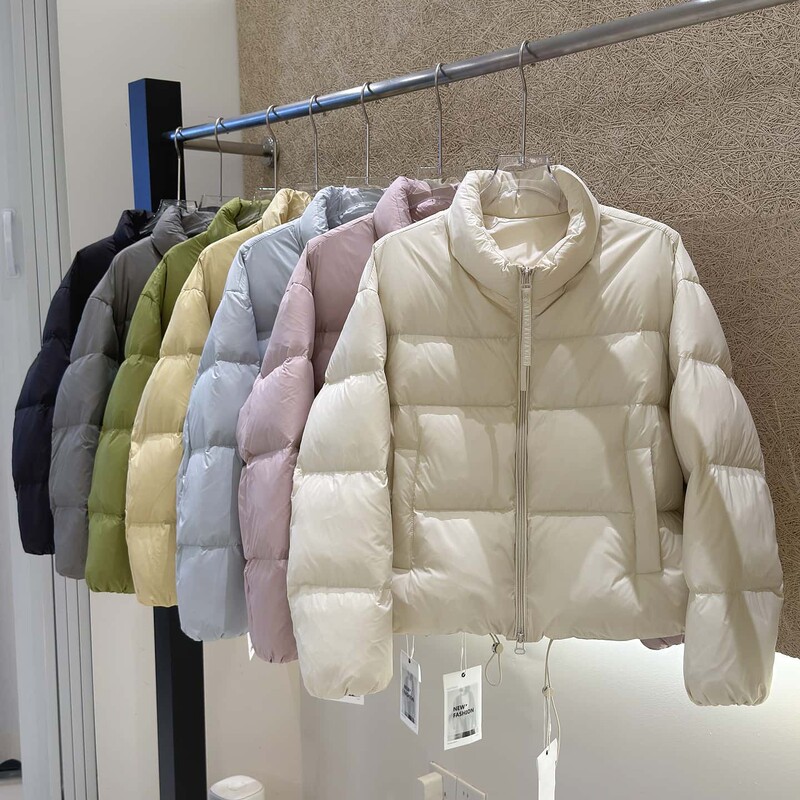 New Style Stand Collar Short down Jacket for Women, White Duck down Puffer Jacket, Thickened, Slimming, Multi-Color, Fashionable, Versatile, Warm Coat New Style Stand Collar Short down Jacket for Women, White Duck down Puffer Jacket, Thickened, Slimming, Multi-Color, Fashionable, Versatile, Warm Coat