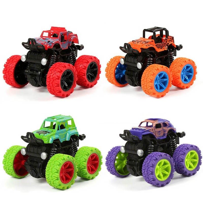 Child inertia Four-drive off-road vehicle Fall Back Force Small Car Baby Dolly Car Simulation Model Car Swing Stall Wholesale-Taobao