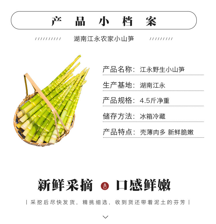 SGS认证,0残留,现采现发:4.5斤 湘浓情 湖南永州野生小山笋竹笋 28.8元顺丰包邮 值值值-买手聚集的地方