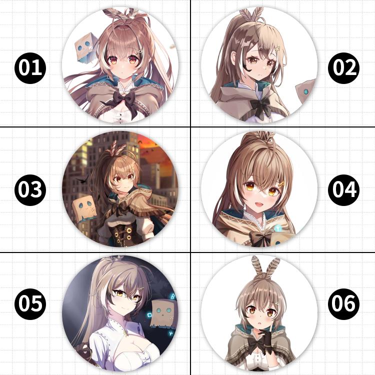 Nanashi-Mumei Seven Poems of Nameless Hololive En Virtual Youtuber Merchandise Badge Keychain