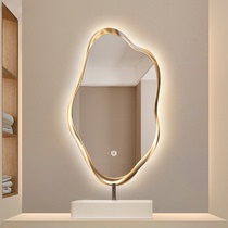 Yunduo mirror bathroom high-end bathroom mirror with light Internet celebrity irregular wall-mounted vanity mirror ins vanity mirror