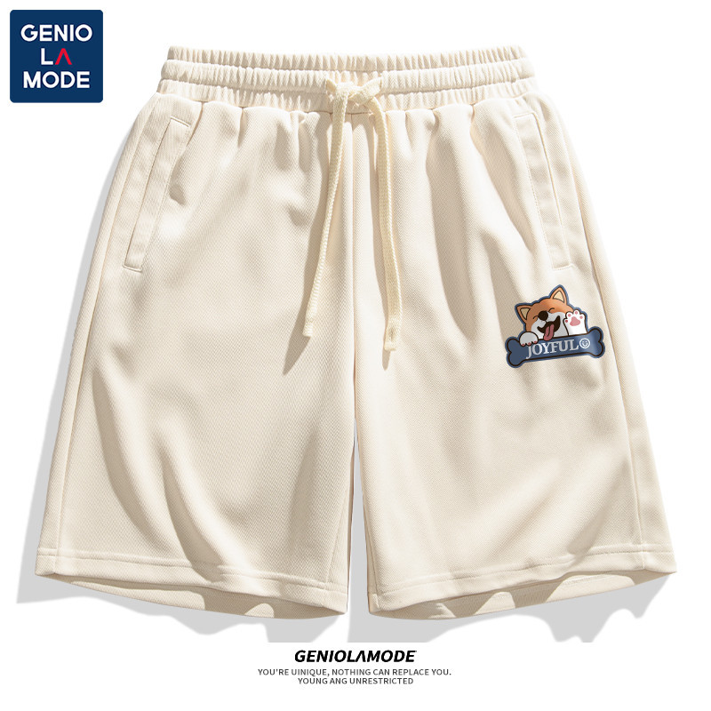 Genio Lamode Shorts for Male High School Students, Sports Japanese Style, Heavy-Duty Summer Men's Basketball Casual Mid-Length Shorts