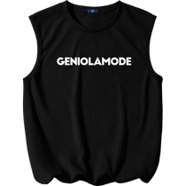 Genio Lamode American Vest Men Slim Slim чистый хлопок Guys loose Letters Kan should