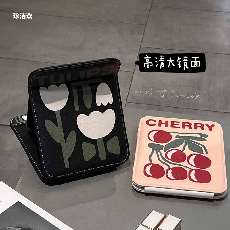 High-color makeup mirror female folding small mirror student dorm dresser office desktop can be household