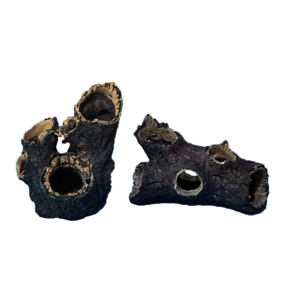 Simulated Dead Tree Shelter Micro-Landscape Fish Tank Aquarium Small Mini Fish and Shrimp Hiding Cave Decorative Resin Ornament