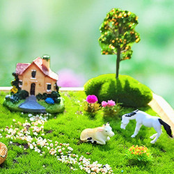 Micro-Landscape Bonsai Rural Countryside Farm Landscaping Decoration Small Ornaments Villa House Artificial Trees Simulated Green Plants Animals