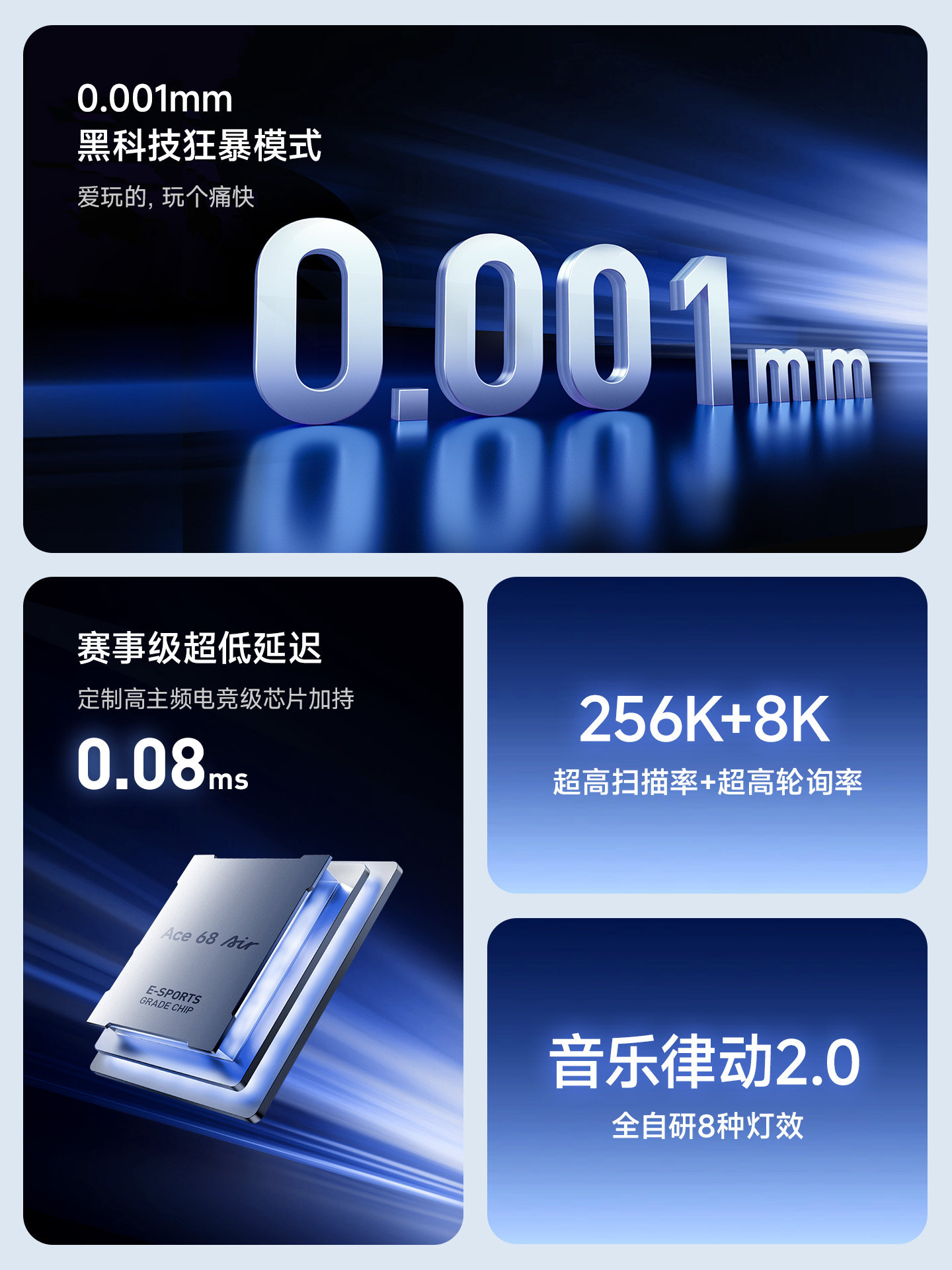 Mchose Ace 68 Air Magnetic Axis Mechanical Keyboard, Dedicated for E-Sports Gaming, Wired, Low Latency, Customizable