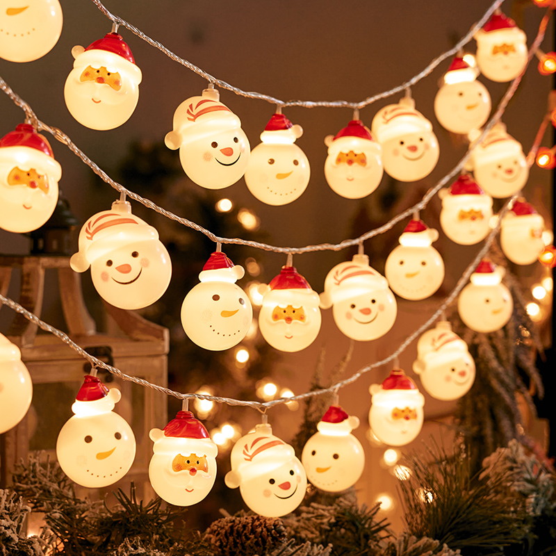 2023 Christmas Tree Decorative Lights String Pendant Christmas Scene Placement Santa LED Festoon Snowman Hanging Lights-Taobao