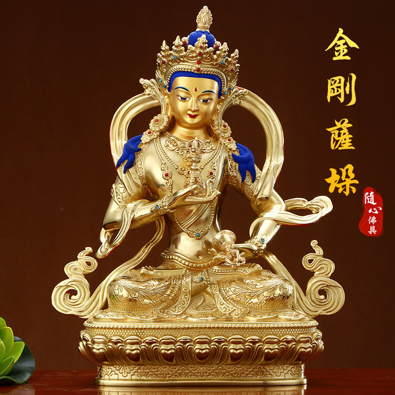 Nepal Buddha Tantric Vajrasattva Gilt copper Tibetan Legend Vajrasattva Samantabhadra home ornaments