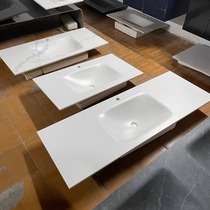 Light luxury hotel style bathroom cabinet slate hot-bent integrated basin washbasin bathroom washbasin cabinet washbasin customization