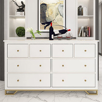 Nordic solid wood chest of drawers Home living room simple chest of drawers Bedroom storage cabinet light luxury multi-layer drawer chest