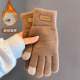 Gloves for women, winter warm plus velvet and thickened cycling knitted non-slip touch screen anti-cold cycling gloves and sports socks