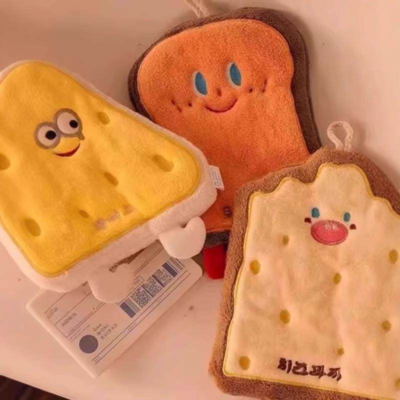 Cute Hanging Hand Towel, Absorbent and Thickened, Bathroom Hand Towel, Small Square Towel, Kitchen Rag, Cartoon Quick-Drying