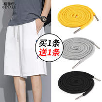 Sports pants waist rope sweatshirt hood rope drawstring clothes decoration pants strap metal head mens and womens pants belt rope