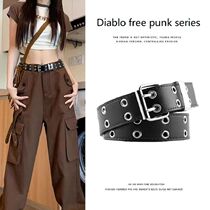 Belt for women Y2K Millennium Hot Girl INS style Yabi personality trendy street punk rivet metal waist chain belt