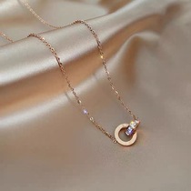 Outlets Clearing and withdrawing the cabinet to pick up 18K gold gold double ring necklace outlets female accessories