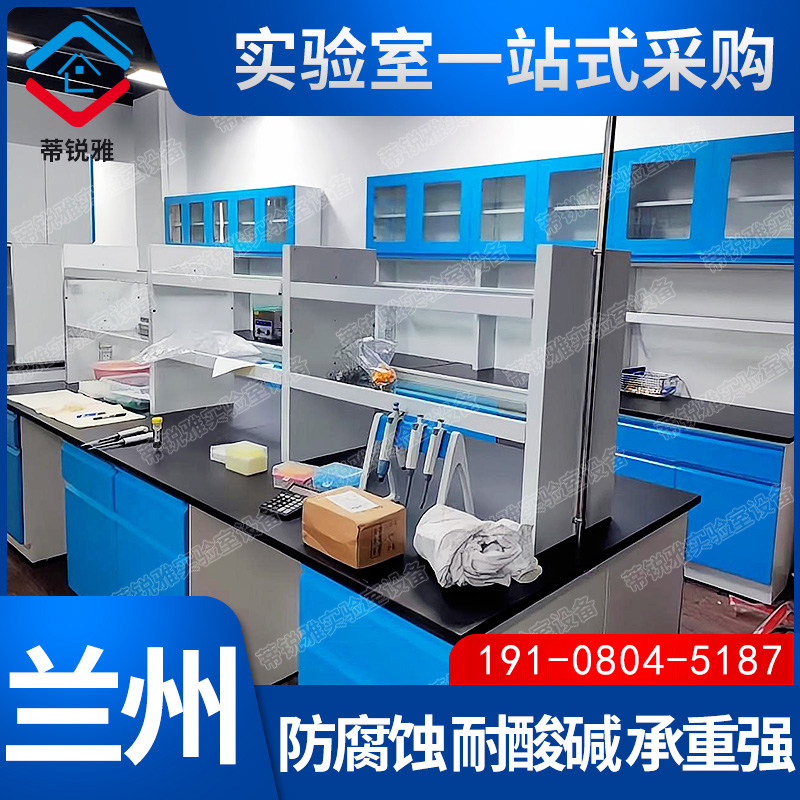 甘肃兰州实验室工作台钢木实验台全钢中央试验操作边台化学实验桌