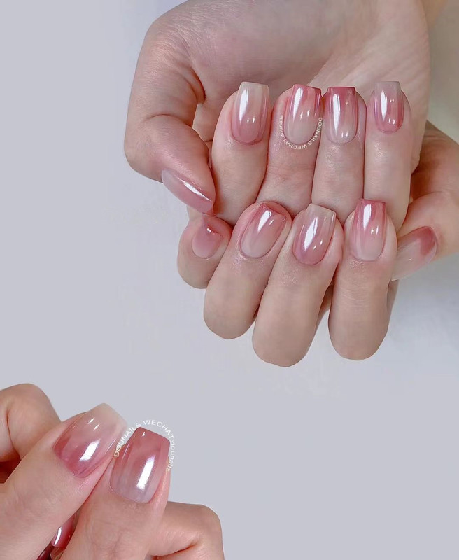 Handmade Manicure Fake Nail Patch Waterproof Whitening Gradient Peach Shell Powder Light Therapy Student Bride Pregnant Woman Wear Handmade Manicure Fake Nail Patch Waterproof Whitening Gradient Peach Shell Powder Light Therapy Student Bride Pregnant Woman Wear