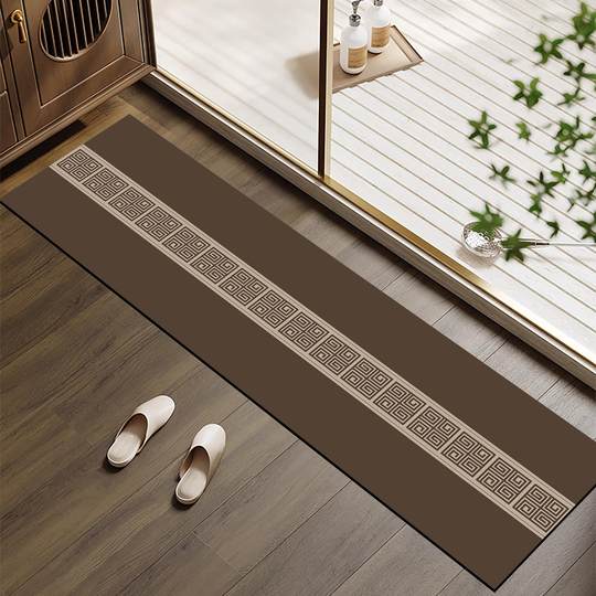 Nueva alfombra de baño de piedra de umbral retro de estilo chino, alfombra absorbente de agua, antideslizante, resistente al desgaste, barro de diatomeas, alfombra de pie de tira larga personalizable