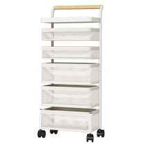 Stainless steel kitchen rack floor-standing sandwich cabinet multi-layer trolley bathroom ultra-narrow mobile storage rack 1366