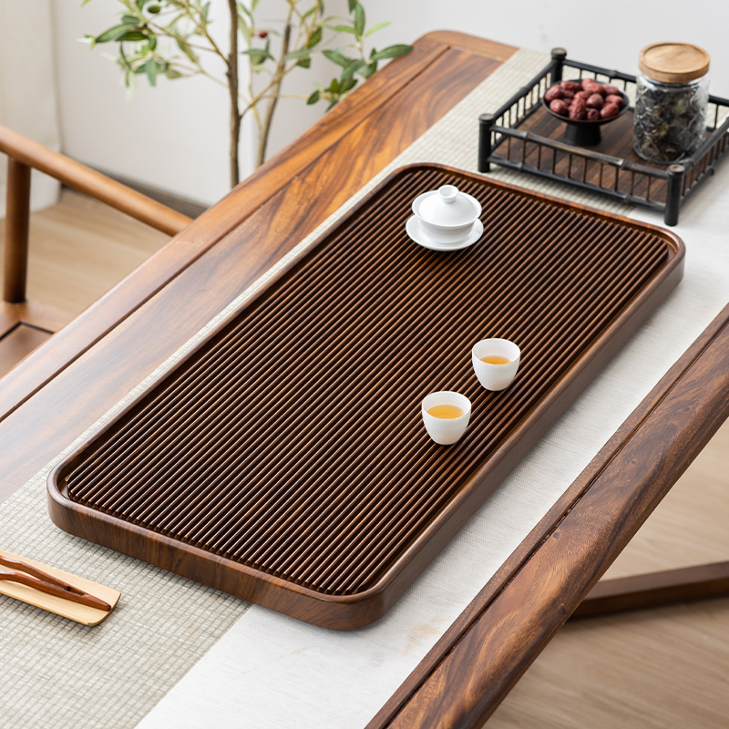 Whole High-end Tea Tray Solid Wood Domestic Drain Small Dry Tea Desk Office Tea Sea Simple Kung Fu Electric Wood-Taobao