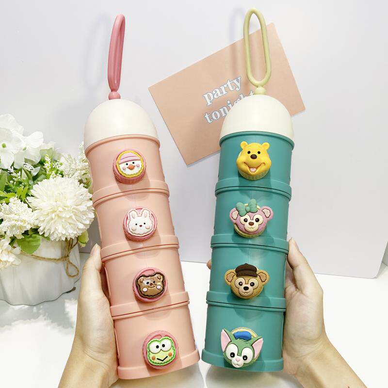 Cartoon baby powder box portable outdoor sealed moisture powder by food storage tank large capacity