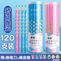 Dongle Pencil Elementary School Students Nontoxic Safety 2b Colored Pencil Correcting Grip triangular pole hb Practice Character Exam Coating Card Used Toddler A Sophomore Year of Writing Control Pen Students Special Kindergarten Children