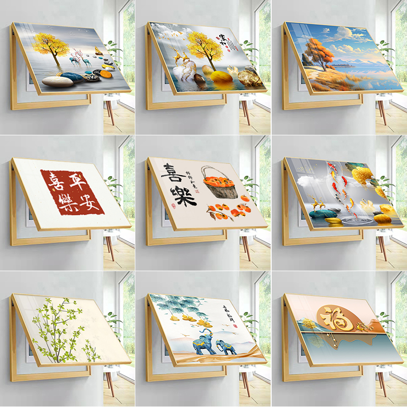 meter box decoration painting 2025 new living room dining room hanging painting modern simple punch-free switch box covering mural