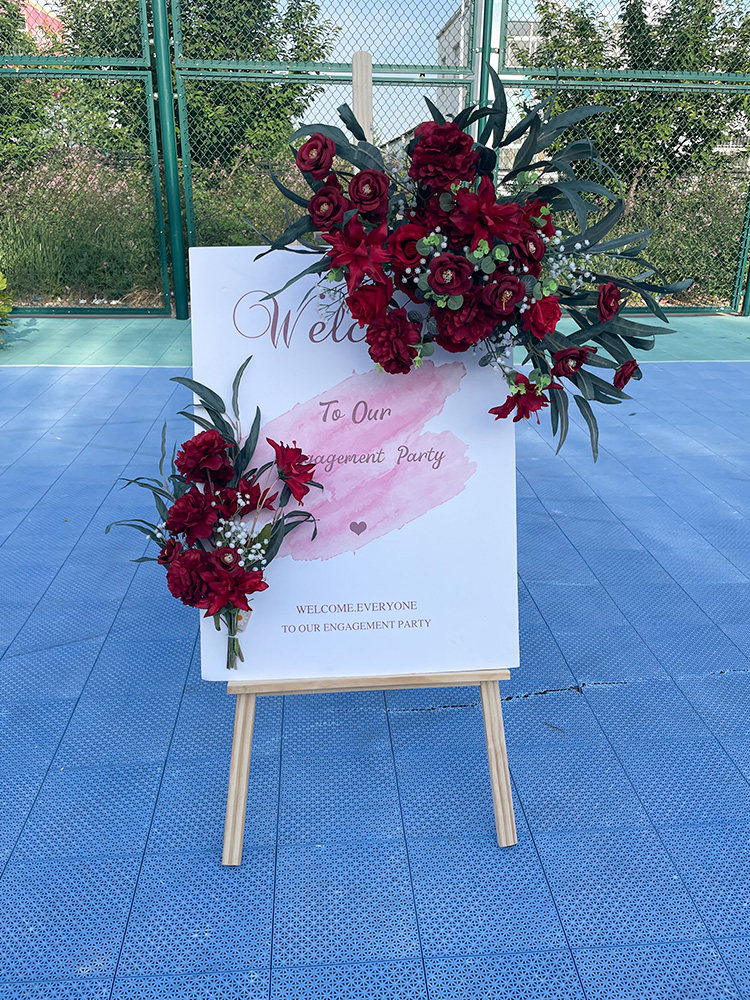 Wedding Greeting Cards Water Card Flower Signs Floral Emulation Silk Hanging Flowers Engagement Opening Photography Props Swing Piece Decorations-Taobao