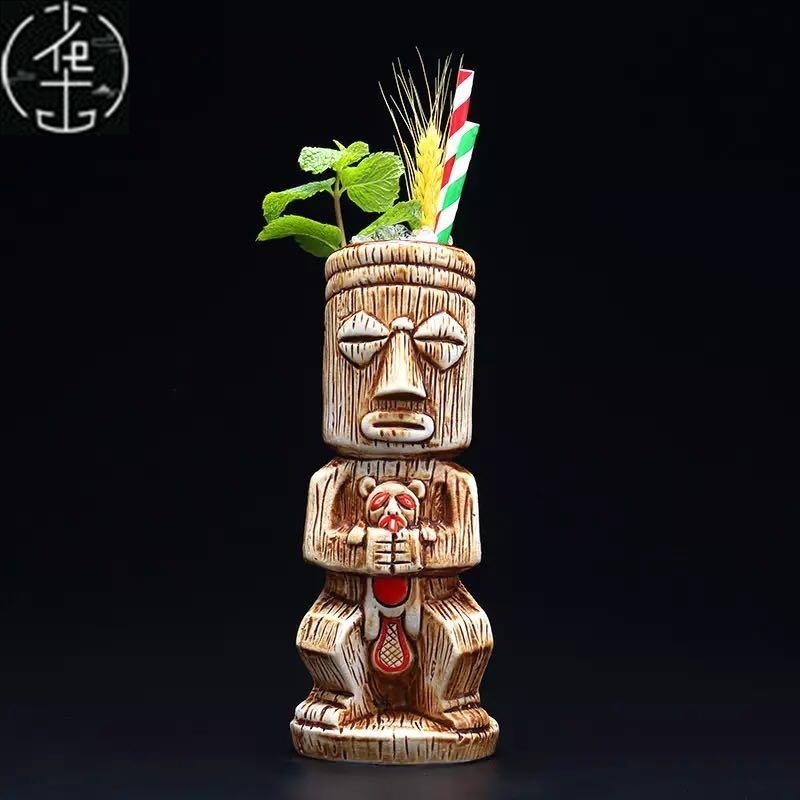 450ml Ceramic Tiki Mug Creative Porcelain Beer Wine Mug Cup -