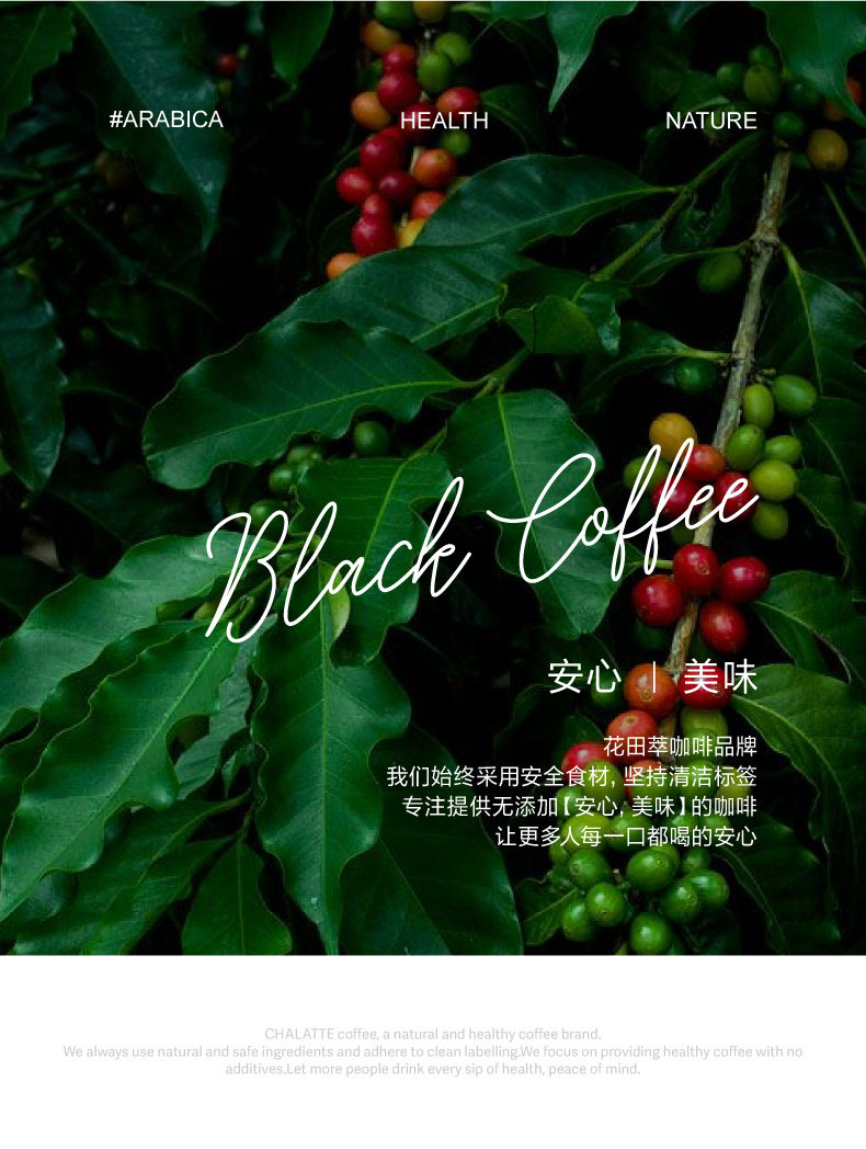 【中國直郵】 花田萃 袋裝黑咖啡 即溶美式無蔗糖0脂代謝咖啡粉凍乾提神 140g/袋 2盒