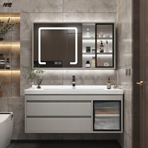 Integrated basin Baths cabinet Composition toilet ceramic handwashing face table basin Nordic Smart minimalist light and luxurious mirror suit