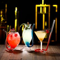 Vampire Glass Cup Net Red Wine Bar creative personality High foot cocktail Wine Drinking Straw Lingaroo Martian Cup