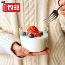 Double Leather Milk Special Cup Glass Milk Pudding Yogurt Jelly Mousse Cute Split Homemade Die Cup High Temperature Resistant