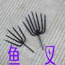 Iron harpoon head old-fashioned handmade harpoon stainless steel head telescopic rod fish insertion artifact fish insertion fish insertion steel fork five-tooth spine