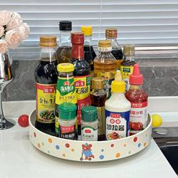 Kitchen Rotatable Condiment Storage Rack Condiment Corner Special Oil Salt Sauce Vinegar Round Multi-Functional Storage Box Rack