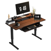 Small home bedroom walnut desktop computer table 901 meters liftable mobile L-shaped gaming table with keyboard support