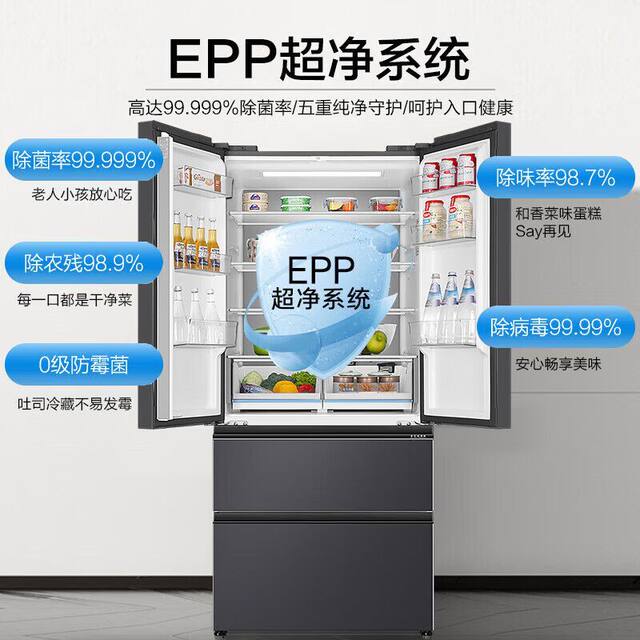 Haier Refrigerator Full Space Fresh-Keeping French Multi-Door First-Class Energy Efficiency Air-Cooled Frost-Free Bcd-502Wghfd14Sju1