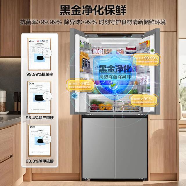 Haier Refrigerator Cross-Door Four-Door Household Frost-Free First-Class Ultra-Thin Bcd-500Wghtdedh9U1