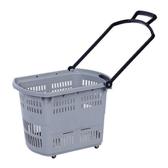 Supermarket shopping basket lever with wheels shopping basket plastic shopping box hand -randy basket shopping cart to buy vegetables and baskets