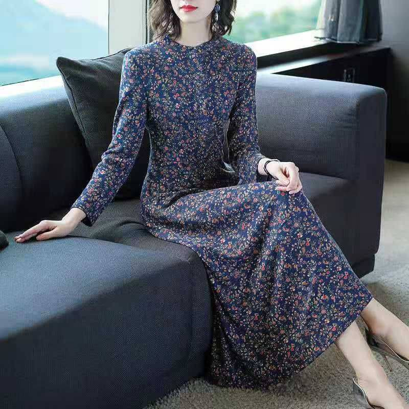 厂家直销便宜连衣裙2022新款女春秋显瘦时尚中老年妈妈中详情1