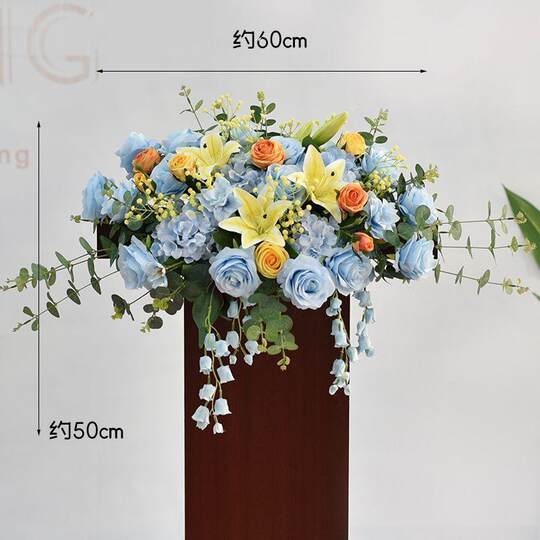 Artificial Flowers for Business Conference Podium, Speech Stage Table Flowers, Sign-In Desk, Mother's Desk, Banquet Fake Flower Decoration