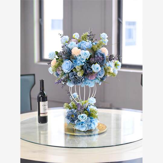 ktv摆件桌面摆花装饰彷真花饭店餐桌花艺酒店婚礼婚宴主桌花假花