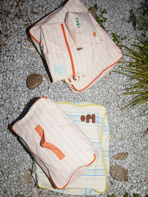 Tagi.<Tapi Star> Printed Cute Stripe Portable Packaging Bag Luggage Four-Piece Storage Bag