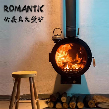 Hanging Smokeless Real Fireplace Wood Heating Home Villa Famous Living Room Designer Modern Decorative Hanging Furnace