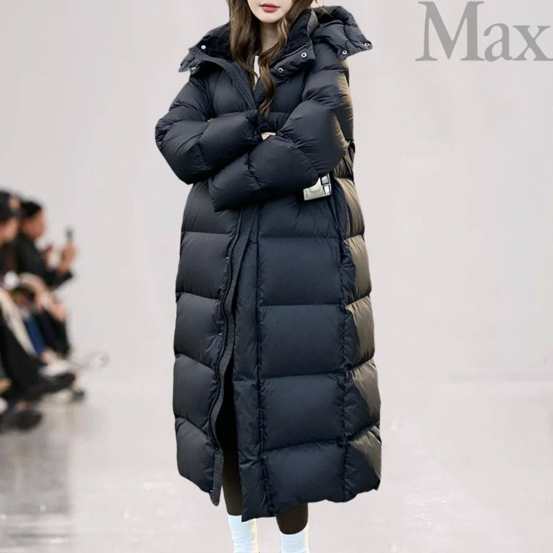 Max M* a Loose-Fitting Warm Thickeneded Goose down Jacket for Women 2026 Winter 90 White Goose down Extra Long Over-The-Knee down Jacket