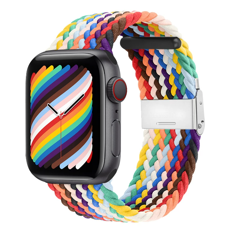 Подходит для ремешка из нейлона iwatch8/S9 Apple watch с плетёной пряжкой, ремешок для applewatch11/10/7/6/se/5/4/3, универсальный запястный ремешок, замена для мужчин и женщин, 49