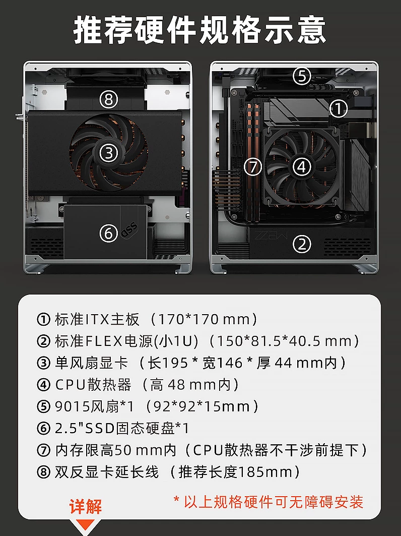 Xiaozhe Youpin A1P all-aluminum alloy mini ITX case FLEX (1U) laptop computer host mini small case