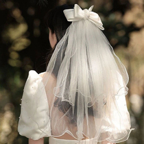 Veil headdress photo props bride engagement proposal wedding dress certificate registration wedding wedding super fairy white headdress