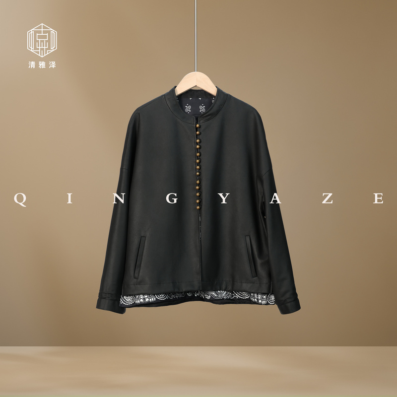Vintage Cashew Flower Pattern! Double-Sided Jacket Made of Frosted Sheepskin Mixed with Silk and Cashew Print! Gz4887